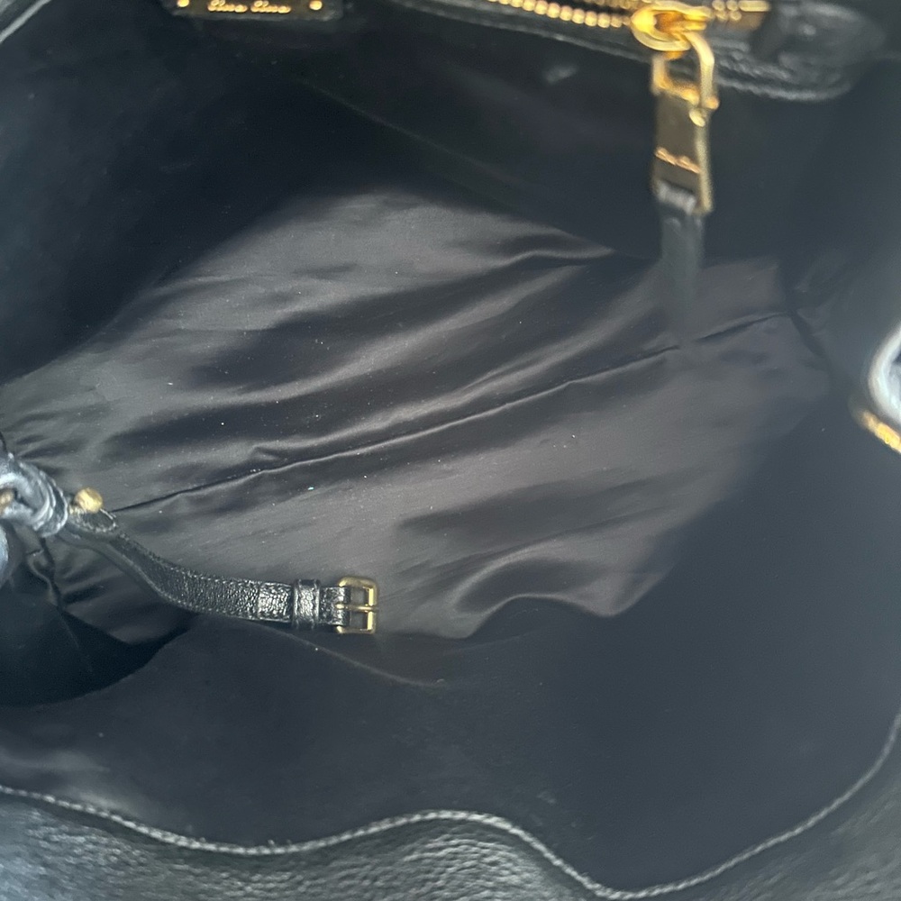 Miu Miu Black Leather Handbag with Gold Accents - Picture 3 of 4